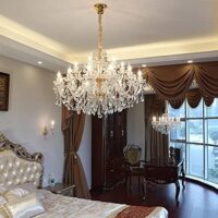 Bohemian Crystal Chandelier for Living Room Decorative Hanging  Chandeliers |Gold 10 lights