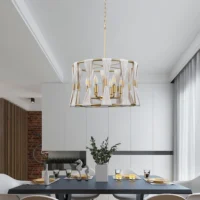 Modern Luxe Hand-Wrapped Bleached Natural Rope Foyer Light Fixture