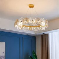 Nordic Ring Glass Living Room Chandelier Modern Warm Bedroom Dining Room Lighting Crystal Lamp