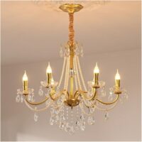 V-intage  8 bulb Classic Design Pendant Lamp Crystal Chandeliers |Pearl Pendant Light Fixture Ceiling Crystal Chandelier