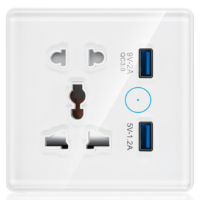Black Smart Single Socket with USB and Type C
