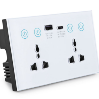 White Smart Twin Sockets With USB and type C