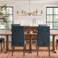 Gold Farmhouse Metal Rustic 6-Light Chandelier |Traditional Dining Room Antique Ceiling Lighting for Bedroom