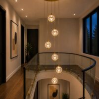 LED tri color Staircase chandelier