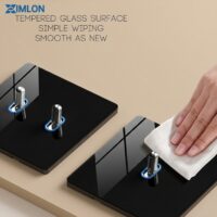 2gang 2 way Toggle Black Tempered Glass Socket Wall Switches |Toggle Luxury Switches & Sockets (Copy)