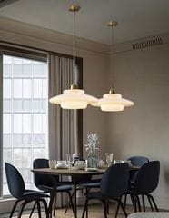 Mid-Century Modern Bauhaus Milk Glass Pendant Light - Image 2