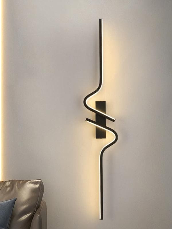 Minimalist Long Strip Wall Sconce Black Led Linear Wall Lamp for Living Room.