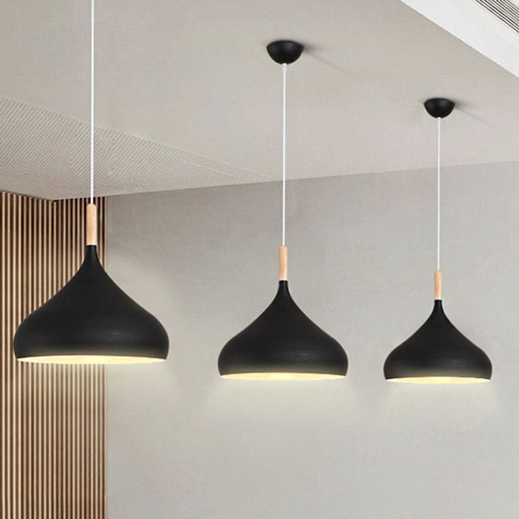 Modern Black Dome Hanging Pendant Light Ceiling. - Image 2