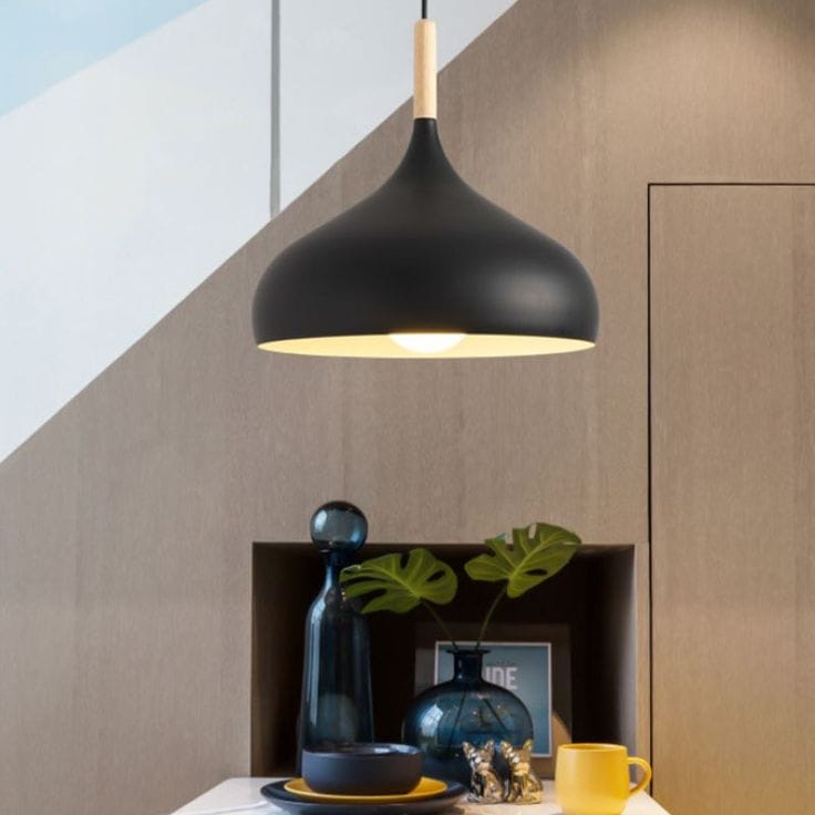 Modern Black Dome Hanging Pendant Light Ceiling. - Image 4