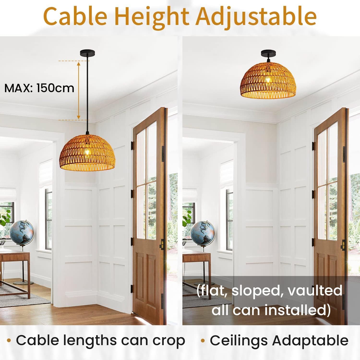Farmhouse Industrial Boho Ceiling Light Fixture for Living Room Kitchen Island - Image 6
