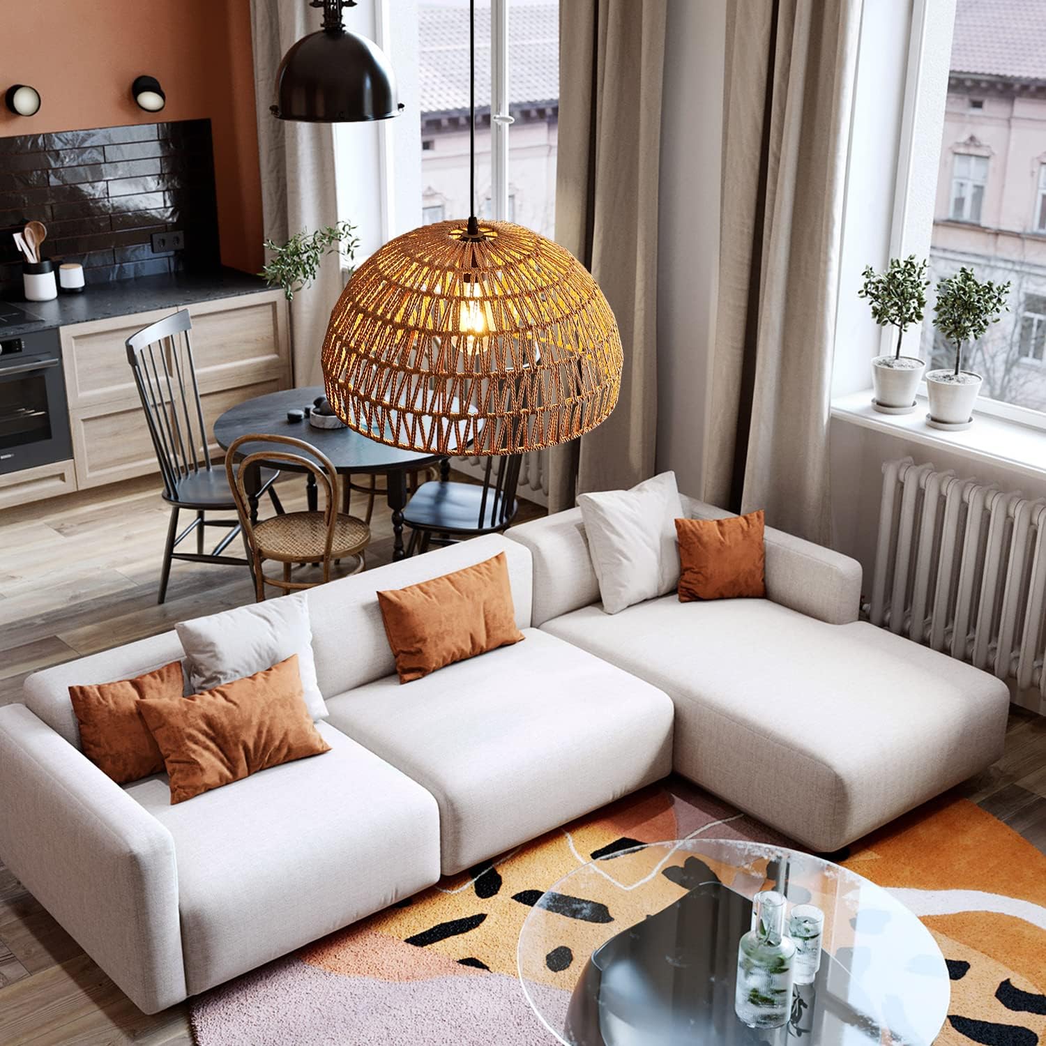 Farmhouse Industrial Boho Ceiling Light Fixture for Living Room Kitchen Island - Image 5