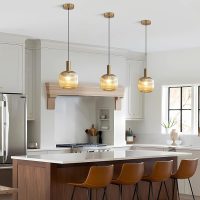 Modern Pendant Light Amber Hanging Light fixtures with Glass Shade 9.8" White Glass Ceiling Light