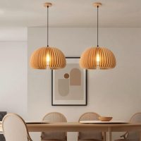 Pleated Basswood Sheet Pumpkin Lantern Pendant Lamp | Creativity Antique Weave Art Ceiling Light for Japanese Style for Study