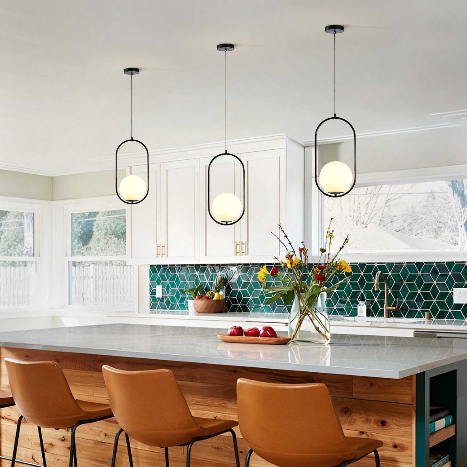 Black Nordic Glass Pendant Light - Image 10
