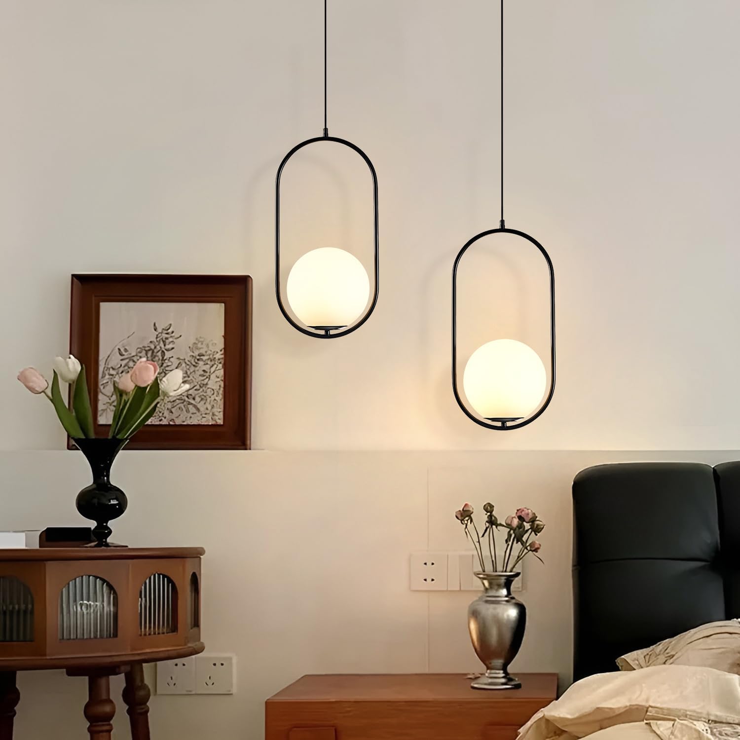 Black Nordic Glass Pendant Light - Image 9